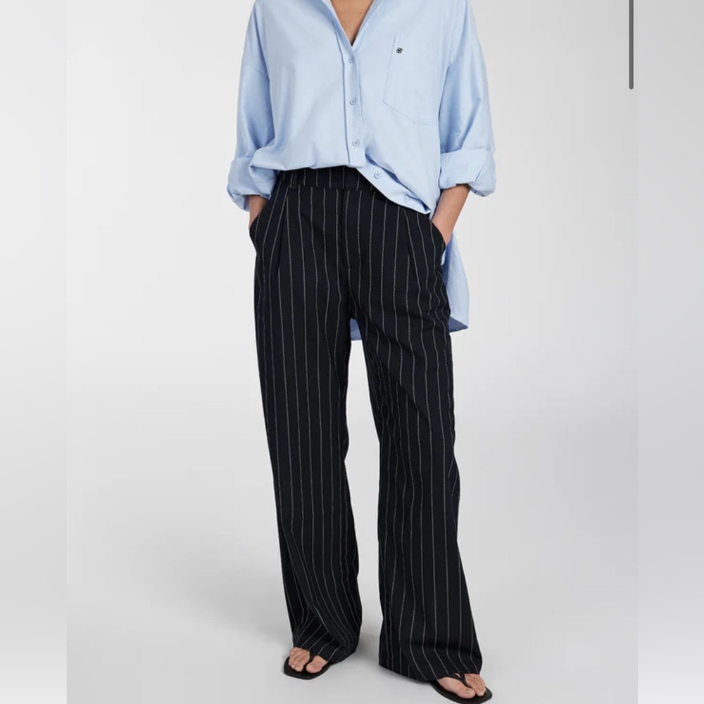 DISSH Sander Navy Stripe Pants NWT